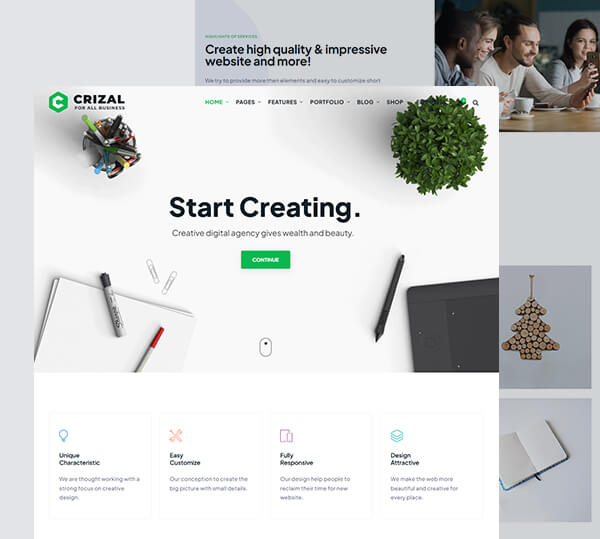 Multipurpose Responsive Template + Admin