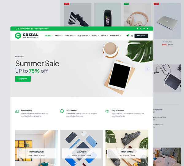 Multipurpose Responsive Template + Admin
